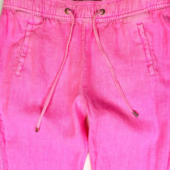 Lilly Pulitzer Size XS Taron Mid-Rise Linen Pant Bright Pink - Picture 3 of 8